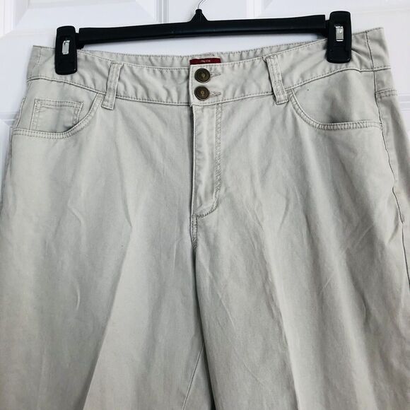 MERONA WOMEN'S CLASSIC CAPRI CROP CHINOS PANTS SIZE 12 STRETCH LIGHT GREY - Picture 4 of 9